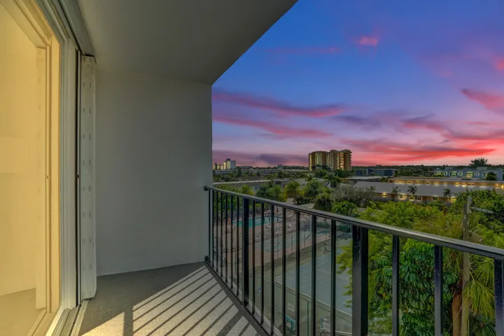 Enjoy a spacious , open air balcony with beautiful sunset views. Perfect spot to relax.
