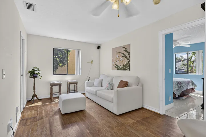 Has a closet and a window. Easy conversion to a bedroom.