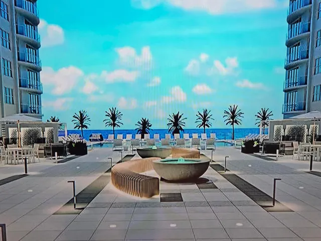 Pool area under renovation