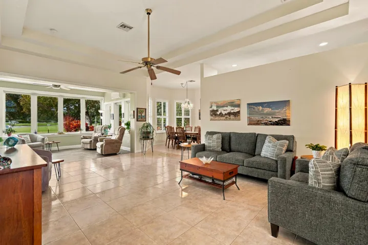 Open floorplan with high, tray ceilings. This home lives large.