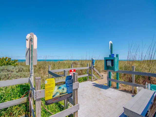 One of several private beach entrances