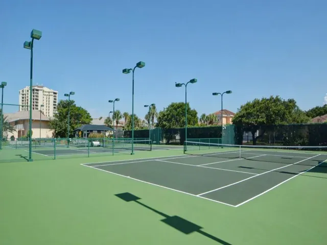 One of several tennis courts