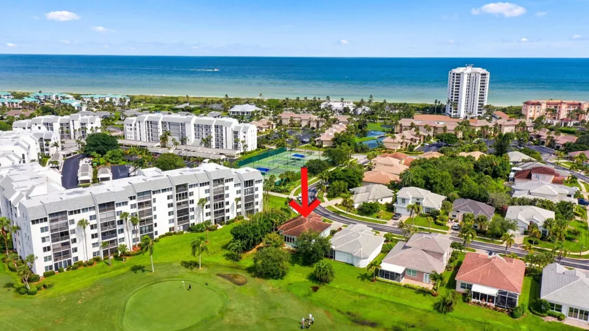 Aerial view. Home faces east.