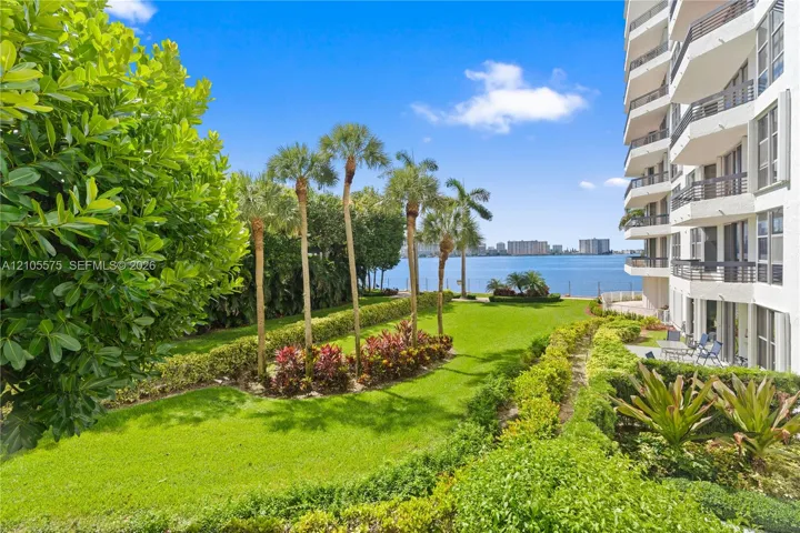 Beautiful Intracoastal Waterway views from the living room and private balcony at Mystic Pointe in Aventura, offering a peaceful waterfront setting.