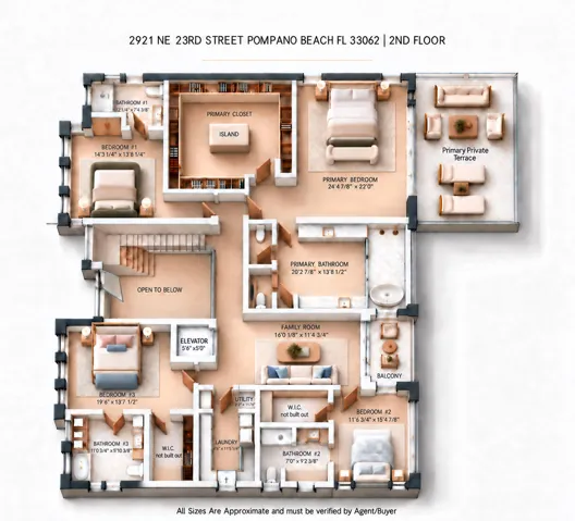 First Floor Plan virtual furniture - all sizes on floor plans are approximate not guaranteed and must be verified