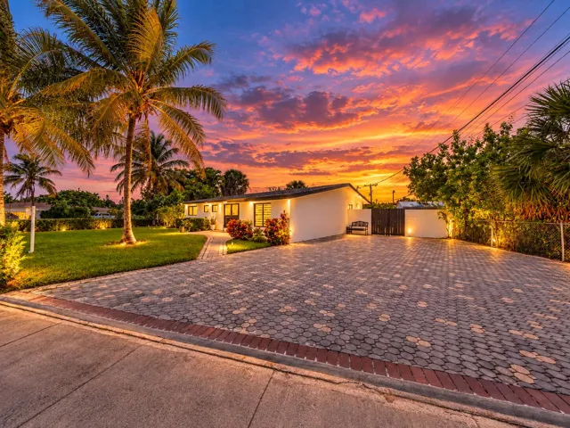 Twilight Tropical Ranch House Sunset