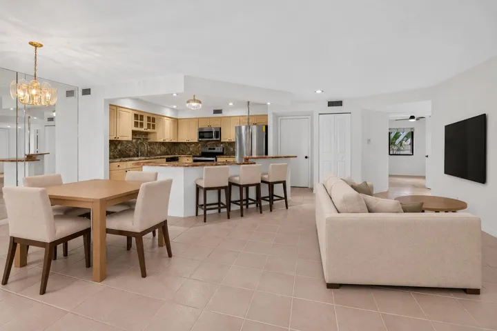 Coordinated open-plan living and dining