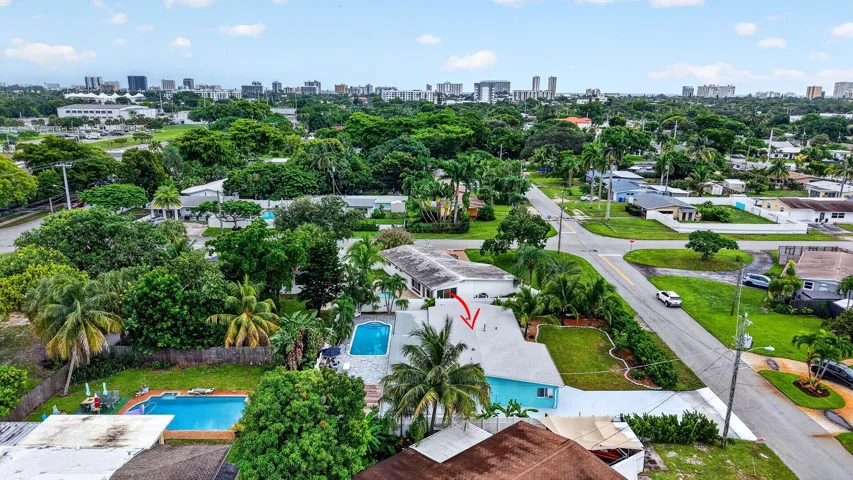 Aerial of home - beach condos at the top