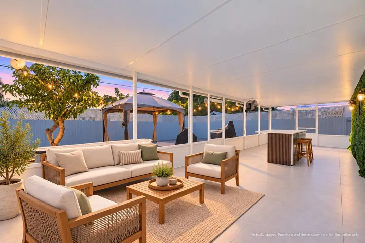 Brighter twilight screened patio