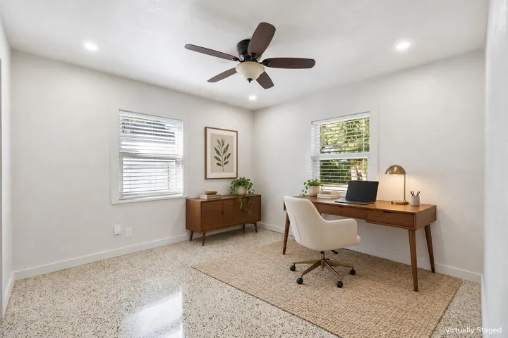 Bright mid-century home office