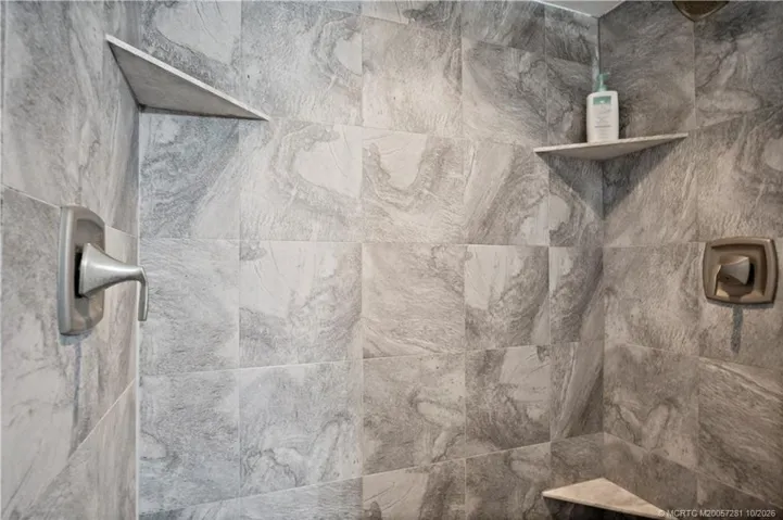 Closeup of Tiled Shower
