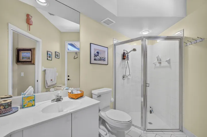 Doubles as cabana bath for courtyard.