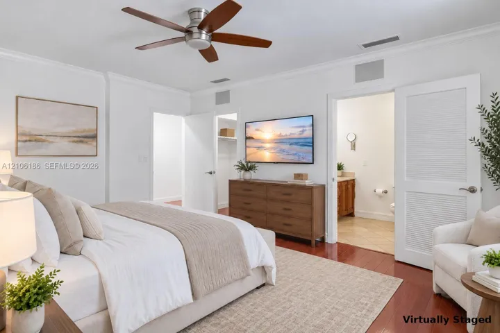Virtually staged Primary bedroom