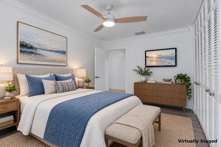 Virtually staged bedroom