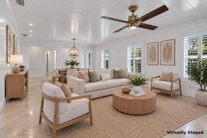 Virtually staged Living room