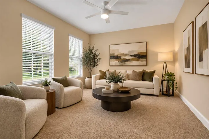 AI Warm Minimalist Living Room Retreat