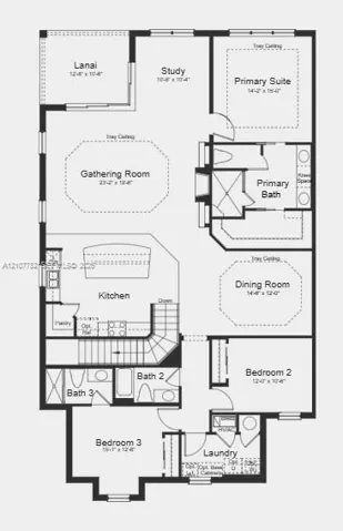 Floor Plan ~ Additional Highlights Include: Quartz countertops, cafe appliances, whole house crown molding, and whole house blinds