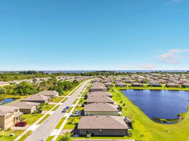 Side left shot aerial and lake