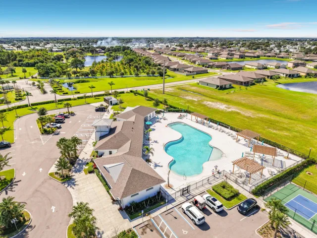 Aerial pool with homes