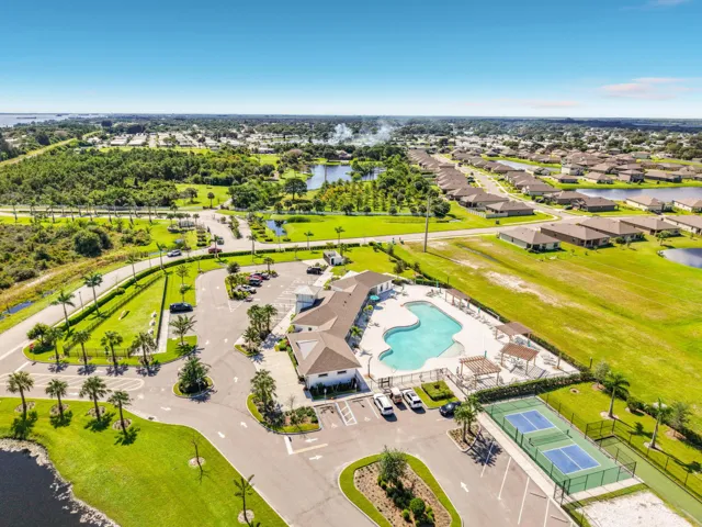 Aerial amenities and long shot of town
