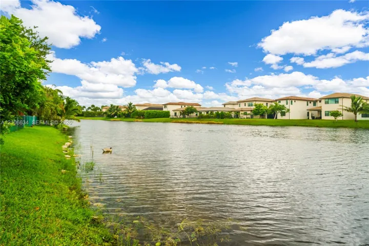 Lake view with residential surroundings