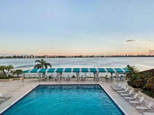 Pool over looking lake