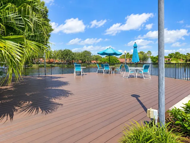Gorgeous community deck overlooking expansive lake