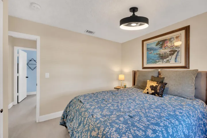Cozy Bedroom with Modern Ceiling Light