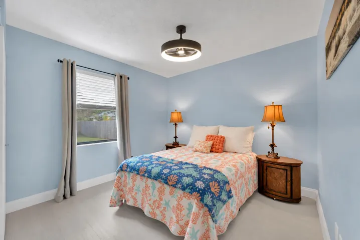 Coastal Bedroom, Coral Bedding, Black Fa