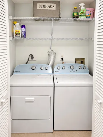 Bright Whirlpool Laundry Closet with Org