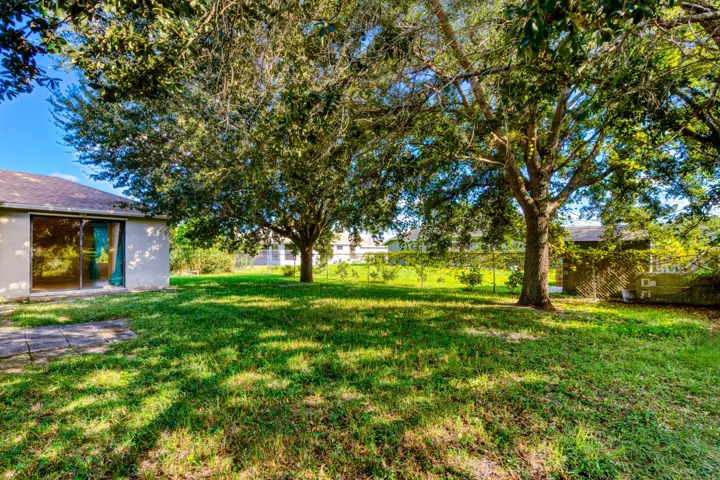Fenced in backyard