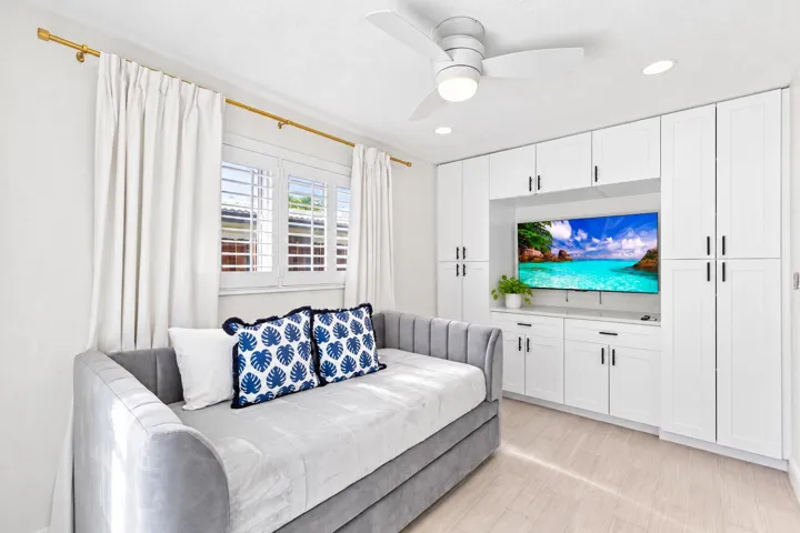 Bright Coastal Bedroom TV Lounge
