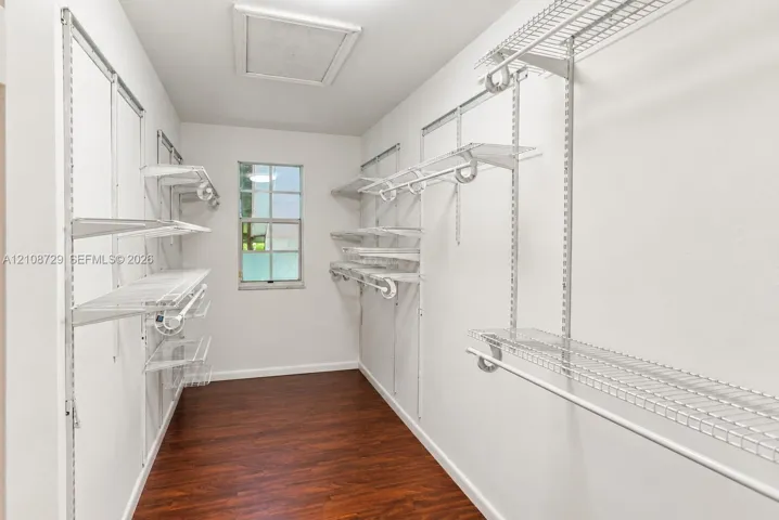 Walk-in closet in master bedroom
