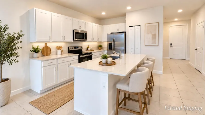 Bright Modern Virtual-Staged Kitchen