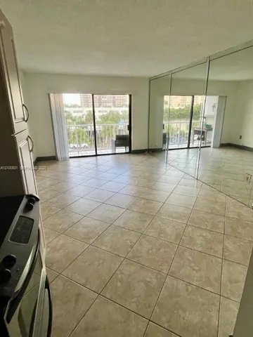 view of living room from the kitchen