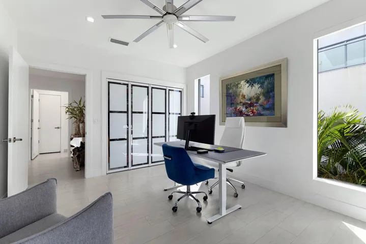Guest bedroom currently used as office.