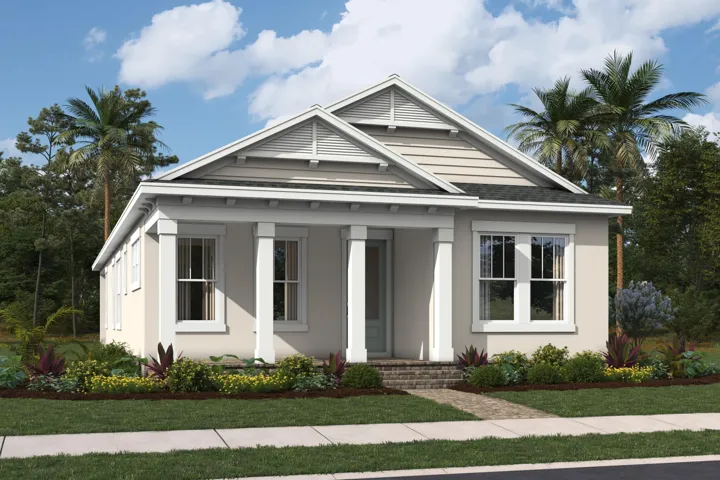 Stock photos represent builder's floorplan