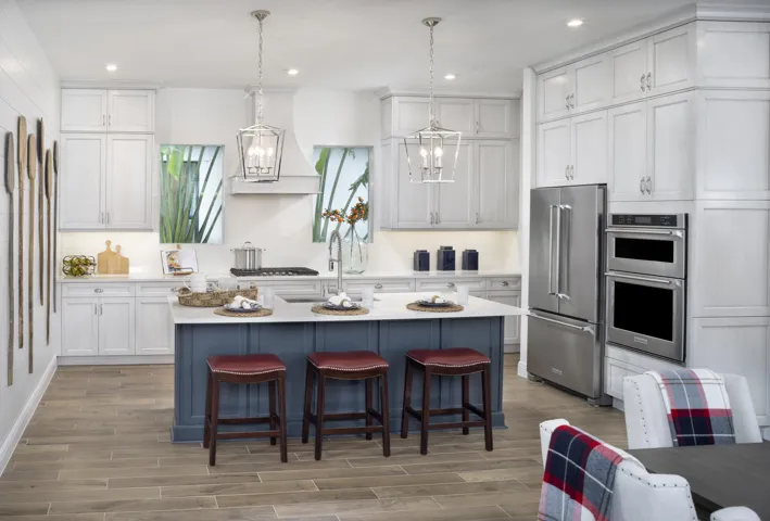 Stock photos represent builder's floorplan