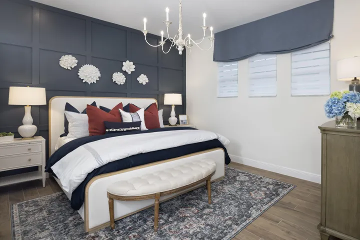 Stock photos represent builder's floorplan