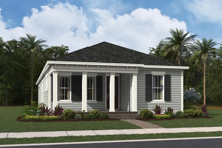 Stock photos represent builder's floorplan