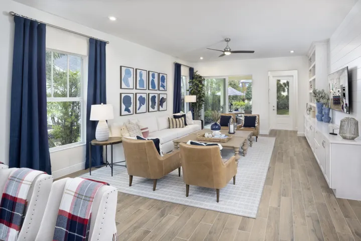 Stock photos represent builder's floorplan