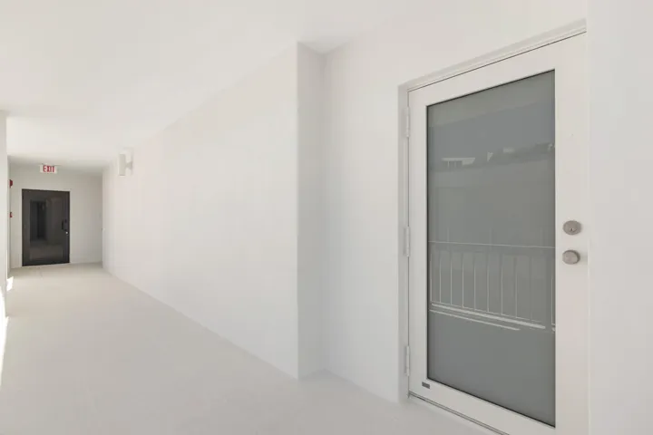 Front door view from catwalk..