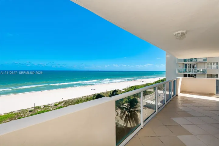 Spacious balcony from living room with direct and unobstructed ocean views