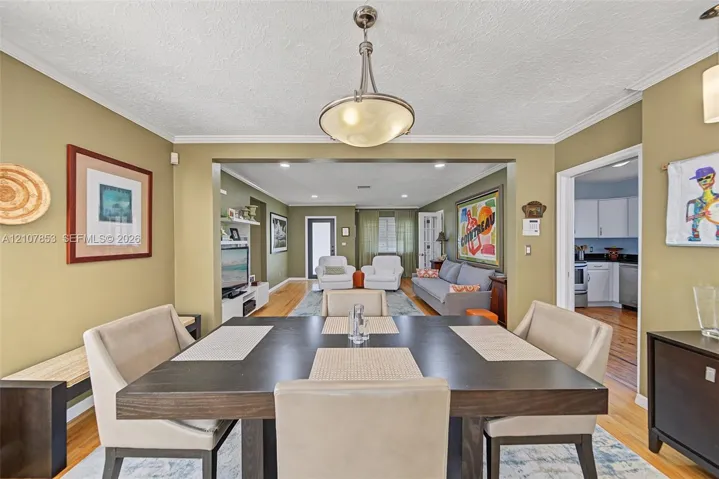 Dining Area with views to the Living Room and Kitchen