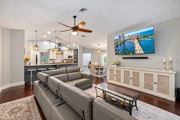 Staged Coastal Open-Plan Living Space