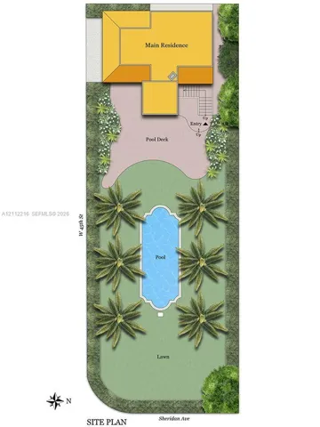 Site Plan. Illustrating the outdoor features and layout of the property