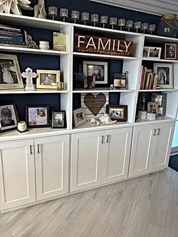 Built in bookcase with storage