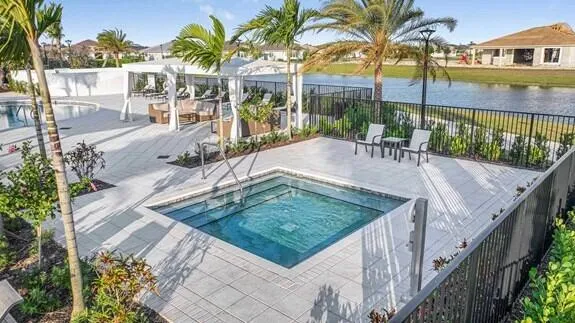 Unwind in the hot tub and cabanas