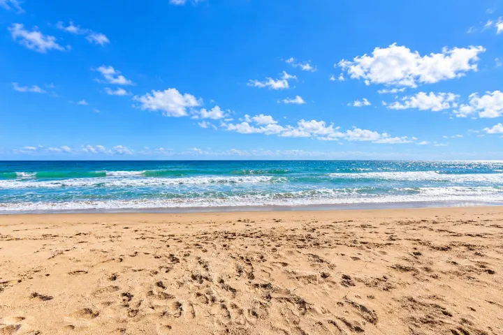 74-print-Sunny Beach with Footprints and