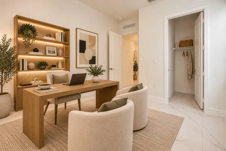 Digital staged. Home office option